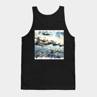 Fantasy illustration of WWII aircraft in battle Tank Top